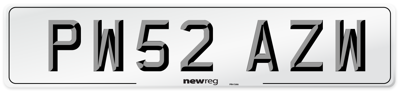 PW52 AZW Number Plate from New Reg